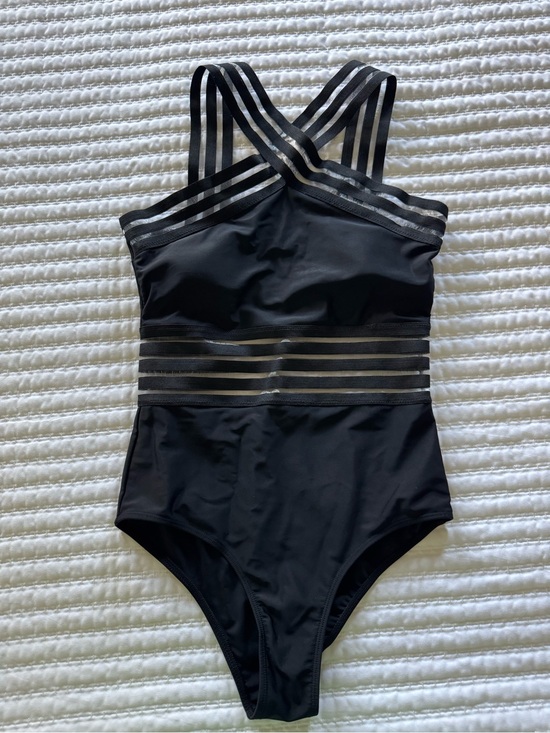 Pink Lily Other - Pink Lily One Piece Swimsuit with Sheer Details - Black (Small) LIKE NEW